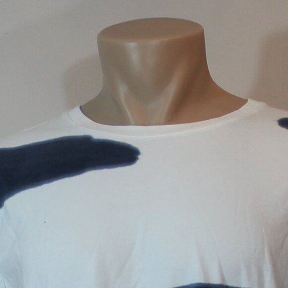 Patrick Assaraf Long Sleeve Blue  Tie Dye Tee crew neck  men size Large - Picture 7 of 7